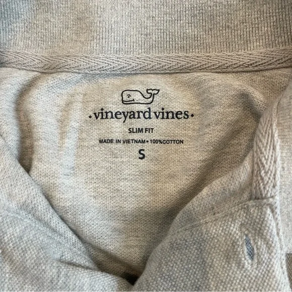 BJ:  Vineyard Vines Polo T Shirt Mens Small Gray Polo Golf Slim fit 100% Cotton - Picture 3 of 7